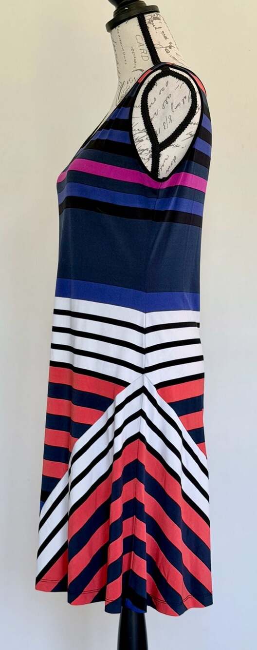 Calvin Klein Sleeveless Multi-Colored Striped Tank Dress - Picture 4 of 10
